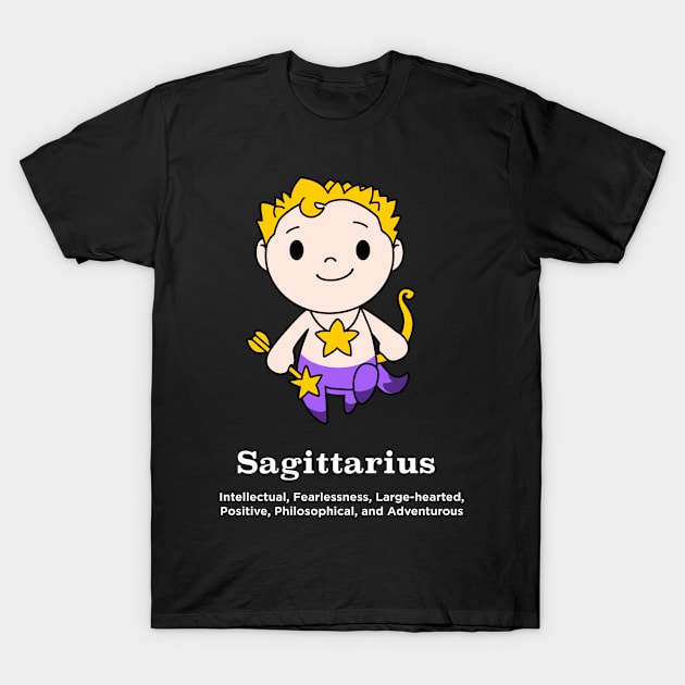 Sagittarius Horoscope Anime Zodiac Sign November December Birthday T-Shirt by TheBeardComic